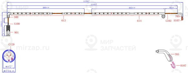 Сигнализатор, износ тормозных колодок SANGSIN SWS1124