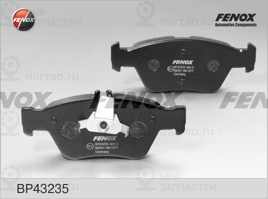 Комплект тормозных колодок, дисковый тормоз FENOX BP43235
