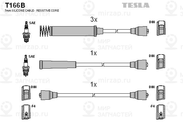 Комплект проводов зажигания TESLA T166B