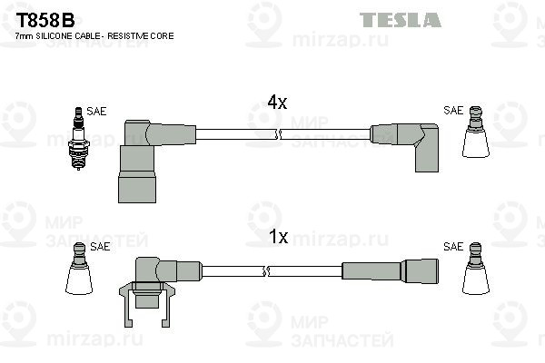 Комплект проводов зажигания TESLA T858B