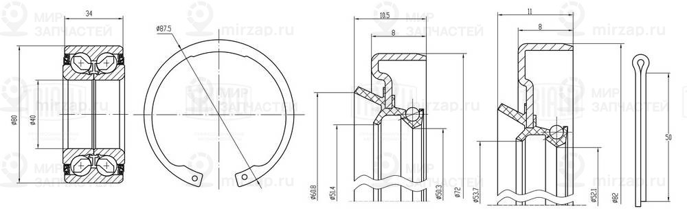 Комплект подшипника ступицы колеса TRIALLI CS2389