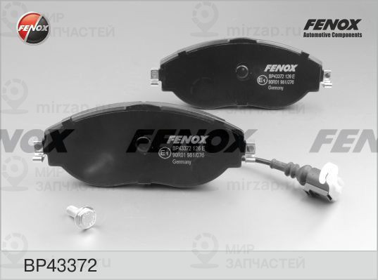 Комплект тормозных колодок, дисковый тормоз FENOX BP43372