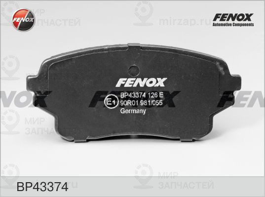 Комплект тормозных колодок, дисковый тормоз FENOX BP43374