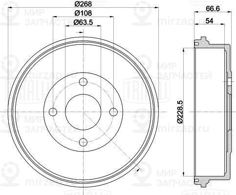 Тормозной барабан TRIALLI TF536071