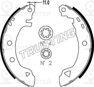 Комплект тормозных колодок TRUSTING 004008