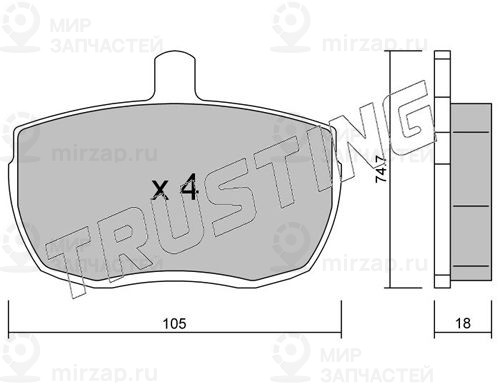 Комплект тормозных колодок, дисковый тормоз TRUSTING 0180