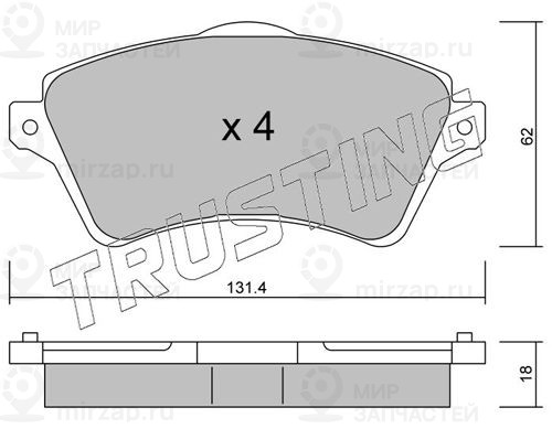 Комплект тормозных колодок, дисковый тормоз TRUSTING 3580