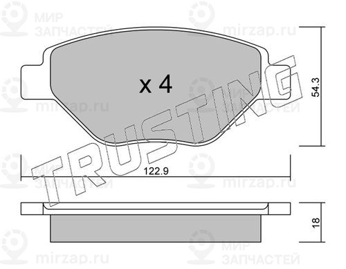 Комплект тормозных колодок, дисковый тормоз TRUSTING 5590