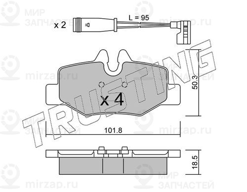 Комплект тормозных колодок, дисковый тормоз TRUSTING 5920W