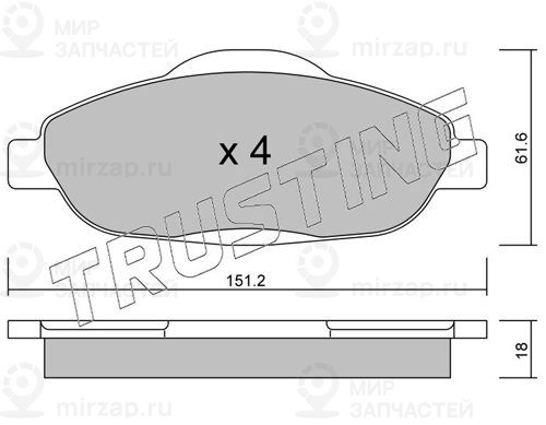 Комплект тормозных колодок, дисковый тормоз TRUSTING 8200
