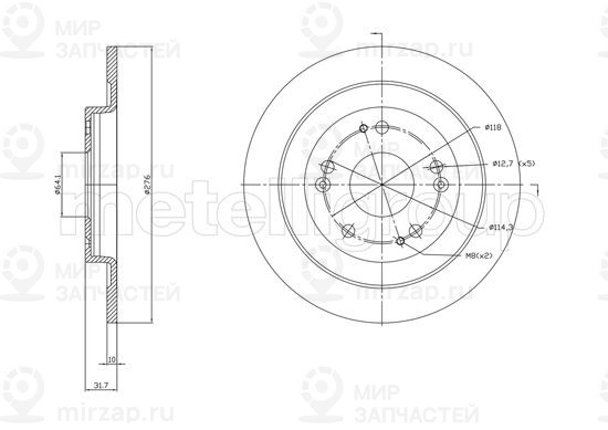 Запчасть TRUSTING DF1861