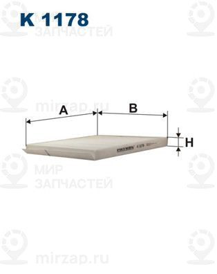 Фильтр, воздух во внутренном пространстве FILTRON K1178