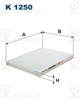 Фильтр, воздух во внутренном пространстве FILTRON K1250
