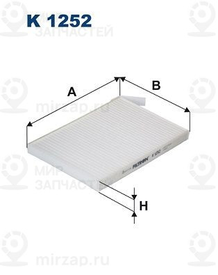 Фильтр, воздух во внутренном пространстве FILTRON K1252