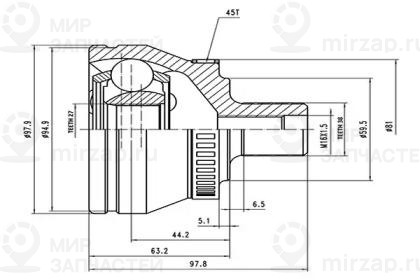 Запчасть AYWIPARTS AW1510162A