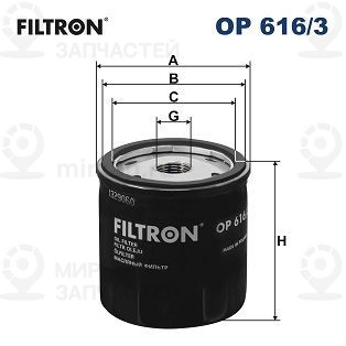 Масляный фильтр FILTRON OP6163