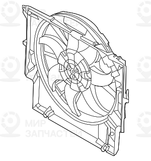 Кожух вентилятора с вентилятором 600W BMW 17427545366