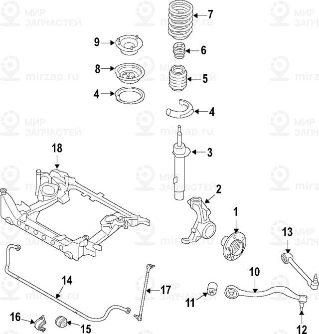Комплект резинометаллич. шарниров тяги BMW 31120305612
