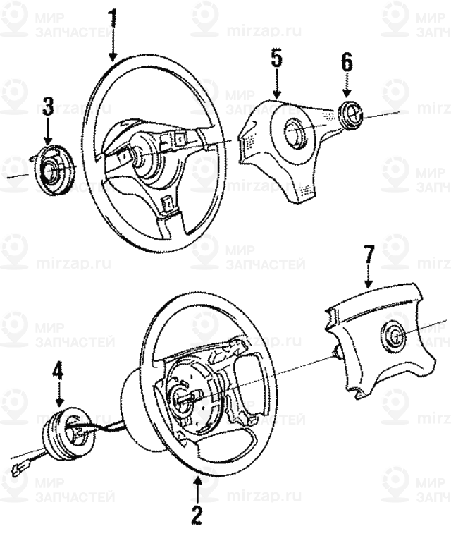 Рулевое колесо с НПБ, кожа BMW 32341162110