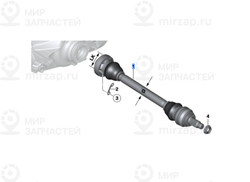 Оборотный приводной вал колеса Л LK=86MM/D=38MM BMW 33207604591
