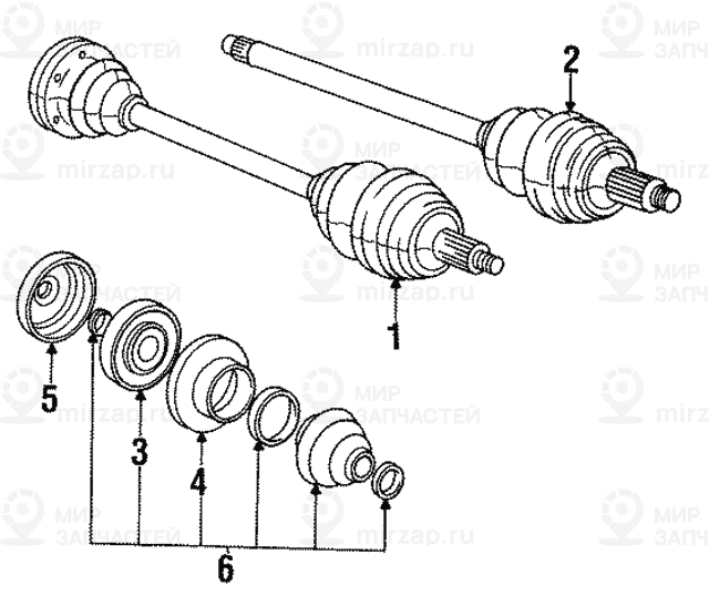 Оборотный приводной вал колеса с ABS BMW 33211225893
