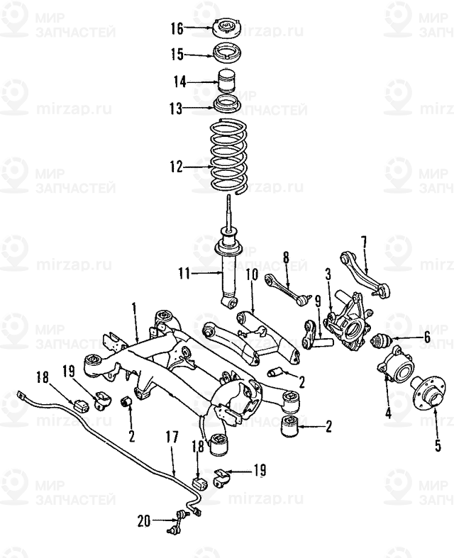 стабилизатор задний D=20MM BMW 33552283036