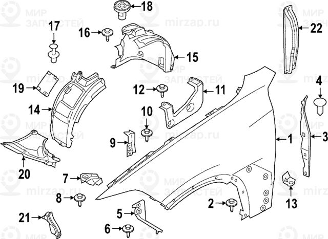 Крыло П Пд BMW 41007497290