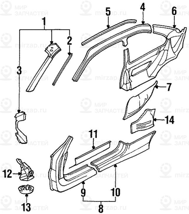 Лонжерон П BMW 41128153760