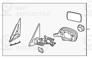Наружное зеркало с обогревом Л BMW 51163455335