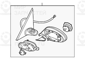 Наружное зеркало с обогревом Л BMW 51167185353