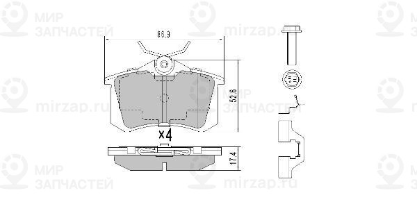 Комплект тормозных колодок, дисковый тормоз FREMAX FBP057501