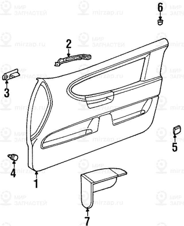 Облицовка двери Л Пд 0383 ANTHRAZIT BMW 51418165439