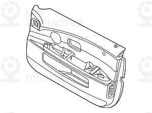 Обшивка двери кожа Л Пд SCHWARZ BMW 51419154497