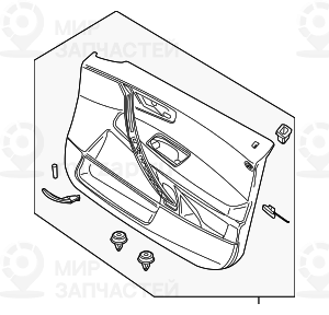 Обшивка двери кожа П Зд SCHWARZ BMW 51423415898