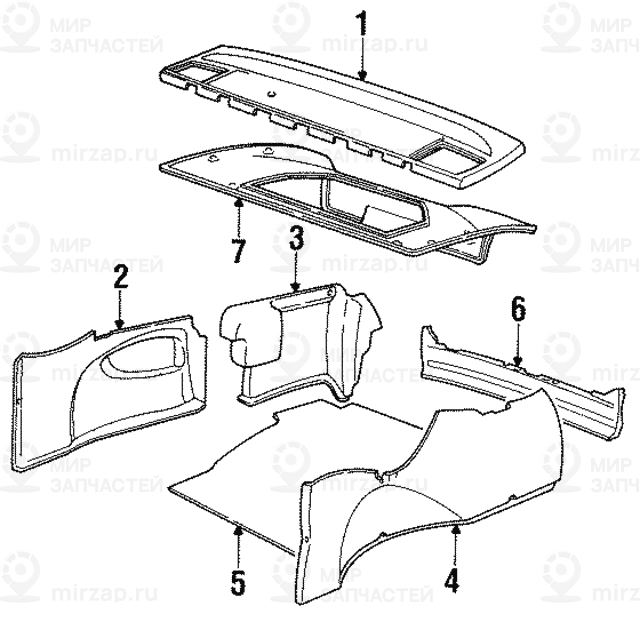 Облицовка замыкающего щитка MITTELGRAU BMW 51478126559