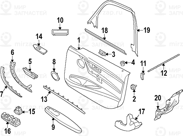 Звукоизоляция двери пд л BMW 51487286655
