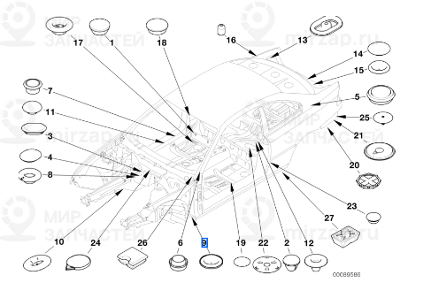 Пробка D=25MM BMW 51718238450