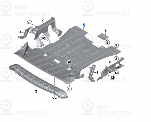 Экран моторного отсека Пд ! заменен на 51757378820 BMW 51757253942