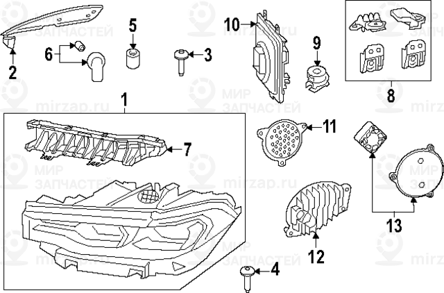 W4_headlight, L BMW 63119852959