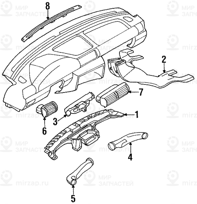 Канал горячего воздуха задн.ч.салона Л BMW 64221387015