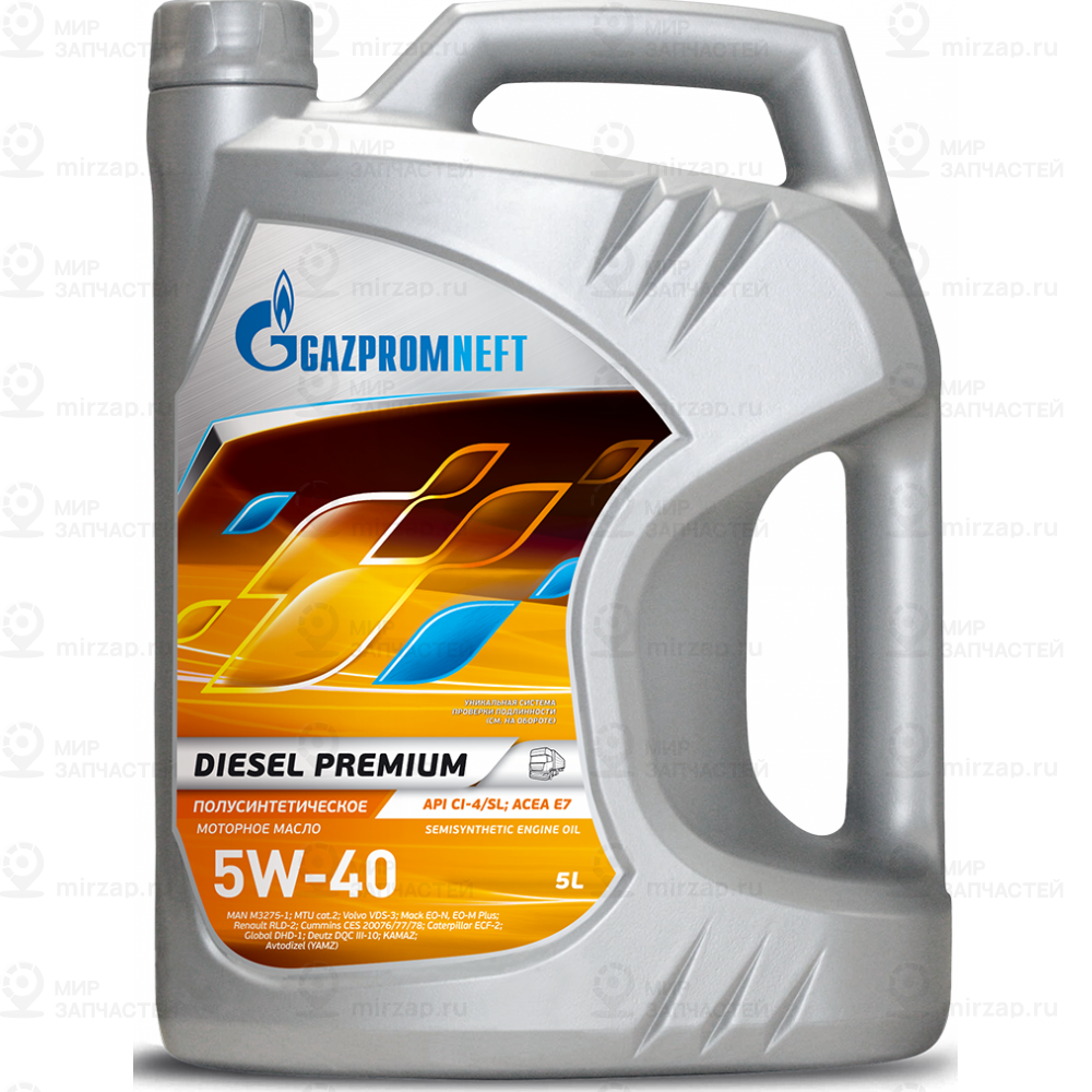 Масло Моторное Gazpromneft Diesel Premium 5W-40 Полусинтетическое 5 Л 2389907651 GAZPROMNEFT 2389907651