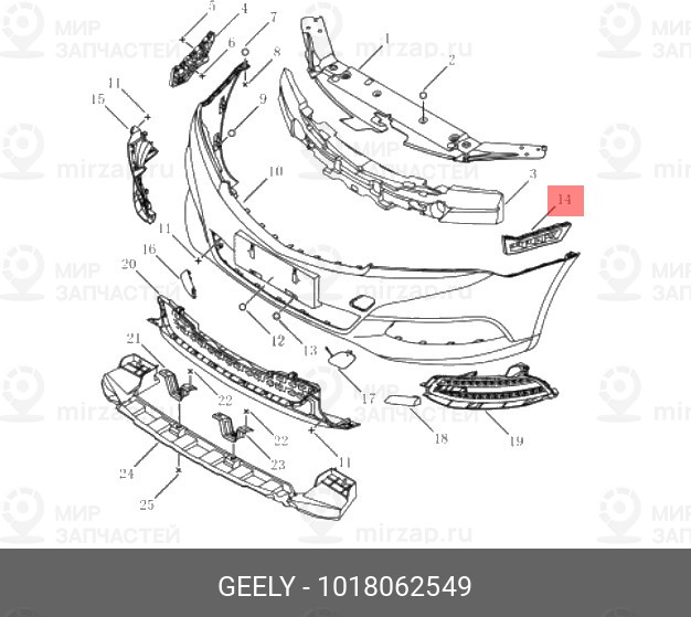 Запчасть GEELY 1018062549
