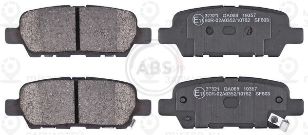 Комплект тормозных колодок, дисковый тормоз ABS 37321