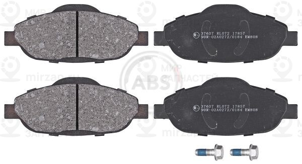 Комплект тормозных колодок, дисковый тормоз ABS 37607