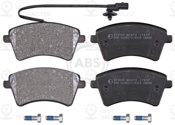 Комплект тормозных колодок, дисковый тормоз ABS 37900