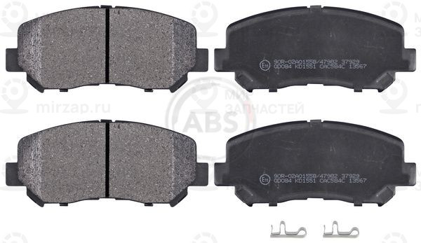 Комплект тормозных колодок, дисковый тормоз ABS 37929