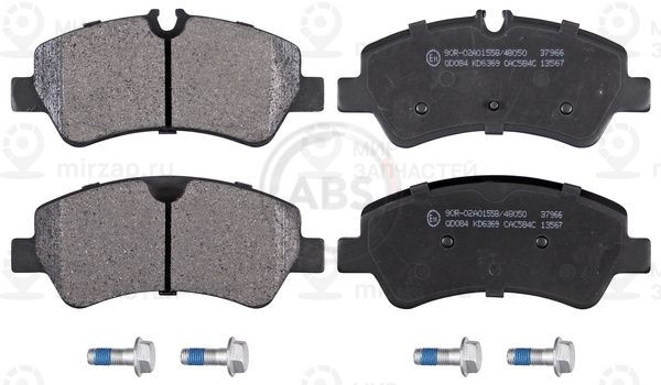 Комплект тормозных колодок, дисковый тормоз ABS 37966
