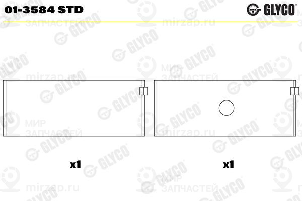Шатунный подшипник GLYCO 013584STD