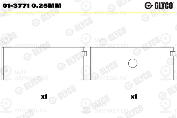 Шатунный подшипник GLYCO 013771025MM