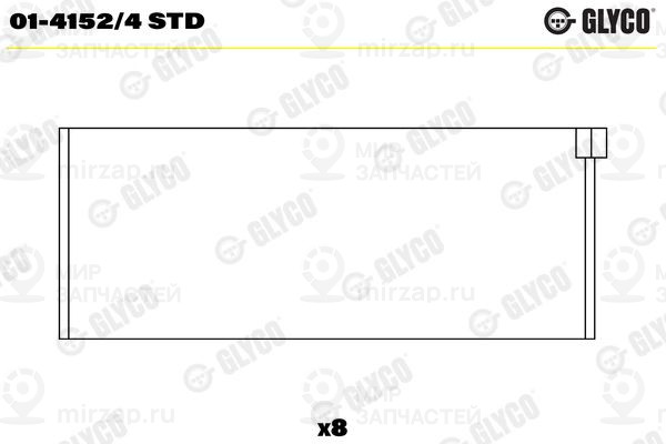 Шатунный подшипник GLYCO 0141524STD